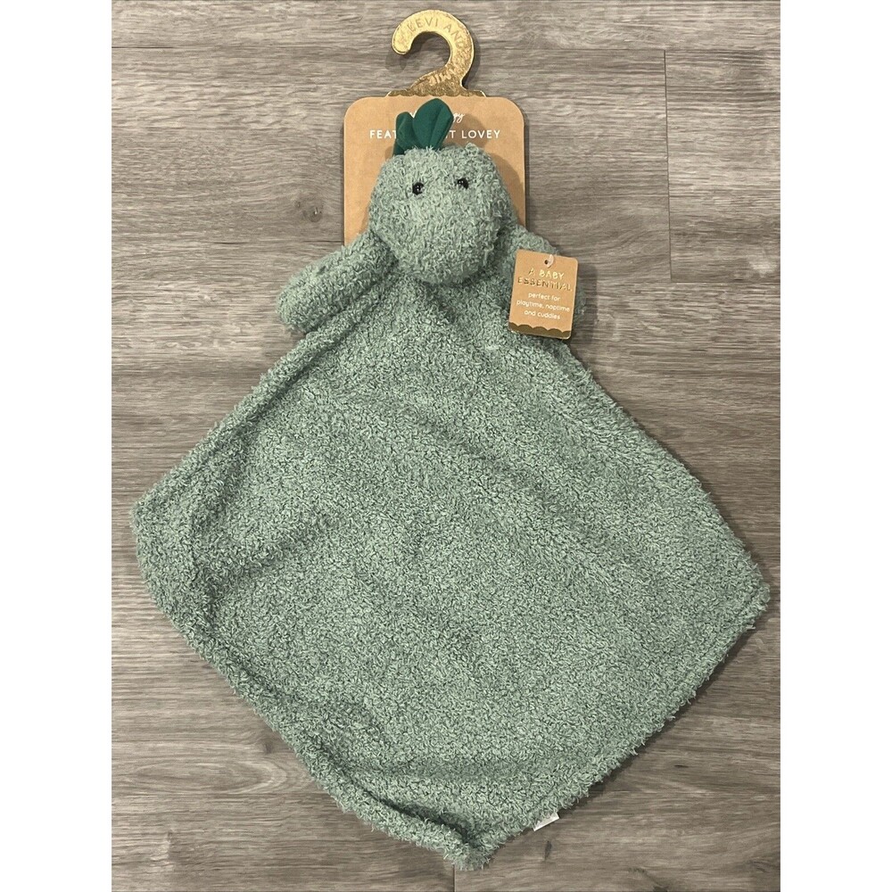 Levi And Emmie Plush DINOSAUR Dragon Feather Knit Lovey Security Blanket Green